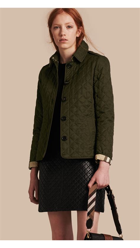 Quilted Coat in Dark olive .